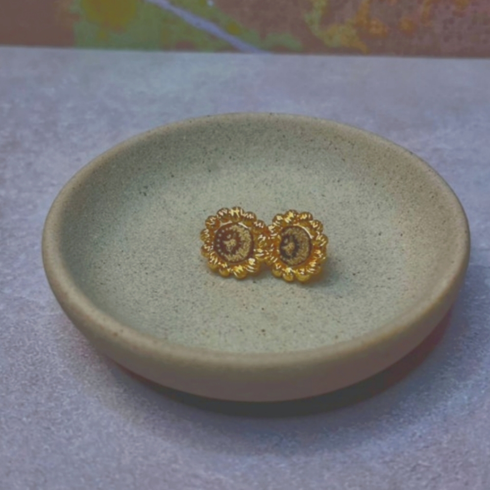 Turkish Lira Gold Coin Stud Earrings